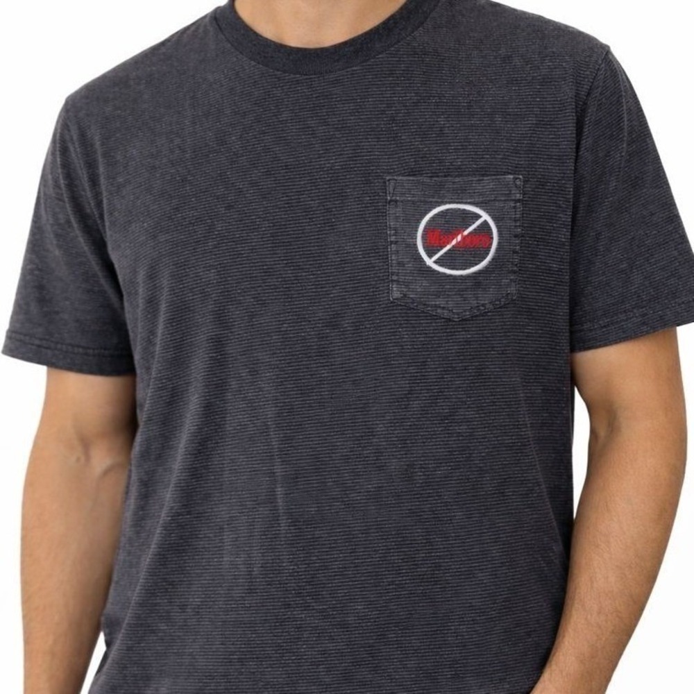 Vintage 90s Marlboro Unlimited Pocket T-Shirt XL‎ Gray Embroidered Logo USA Made